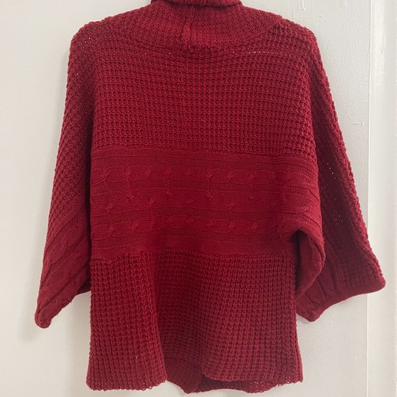 NWT MAJORA Cowl Turtleneck Pullover Sweater With Large Button Detail,Size Large - Picture 2 of 3